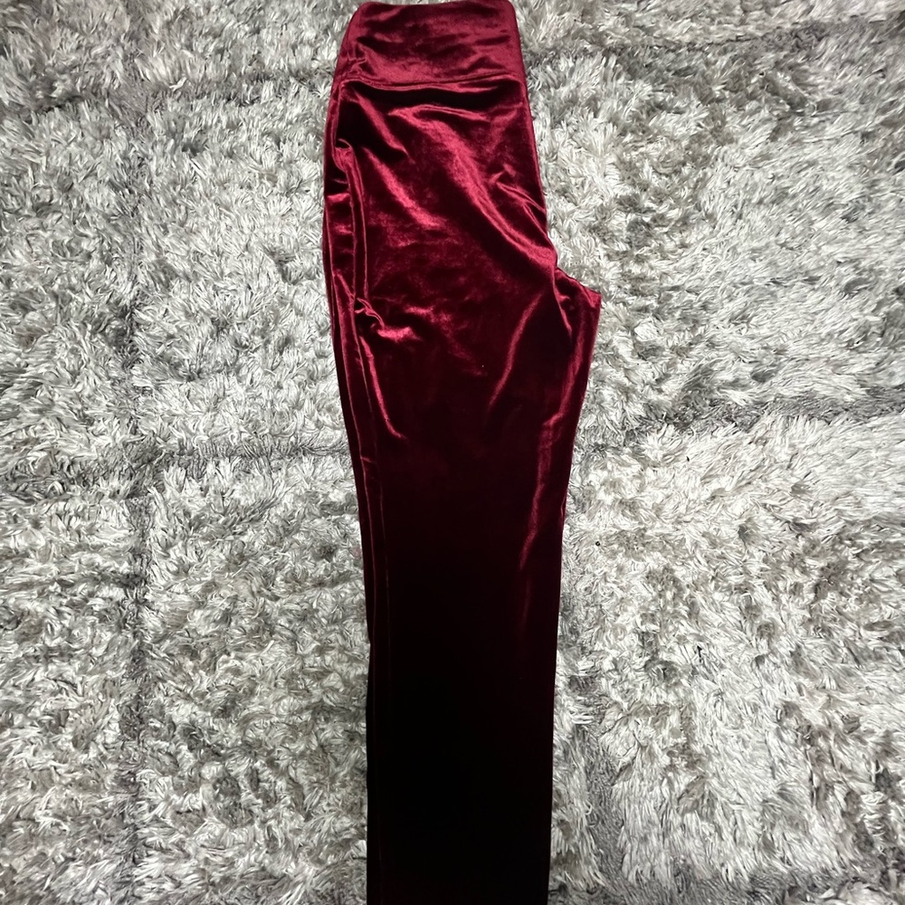 Elegant Velvet Burgundy Pants